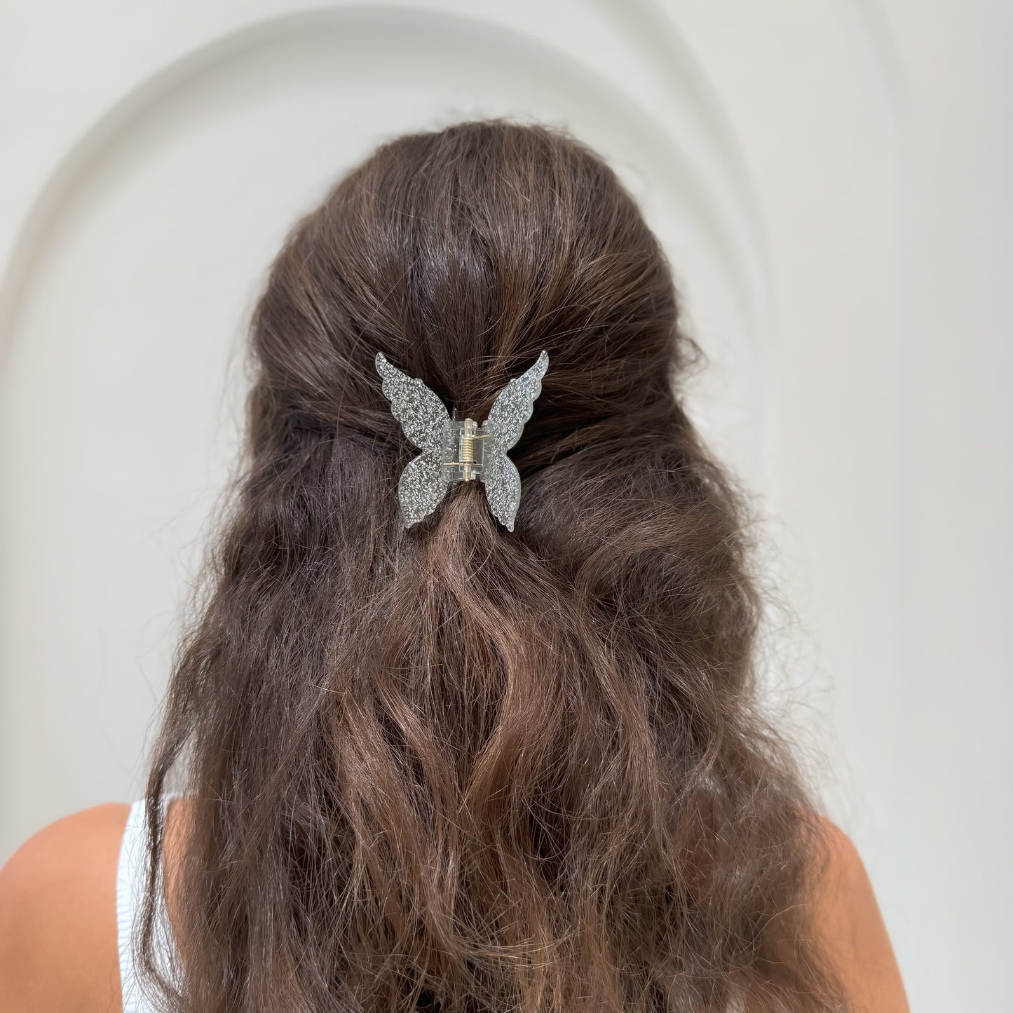 Ecofriendly Acetate Butterfly Claw - Silver