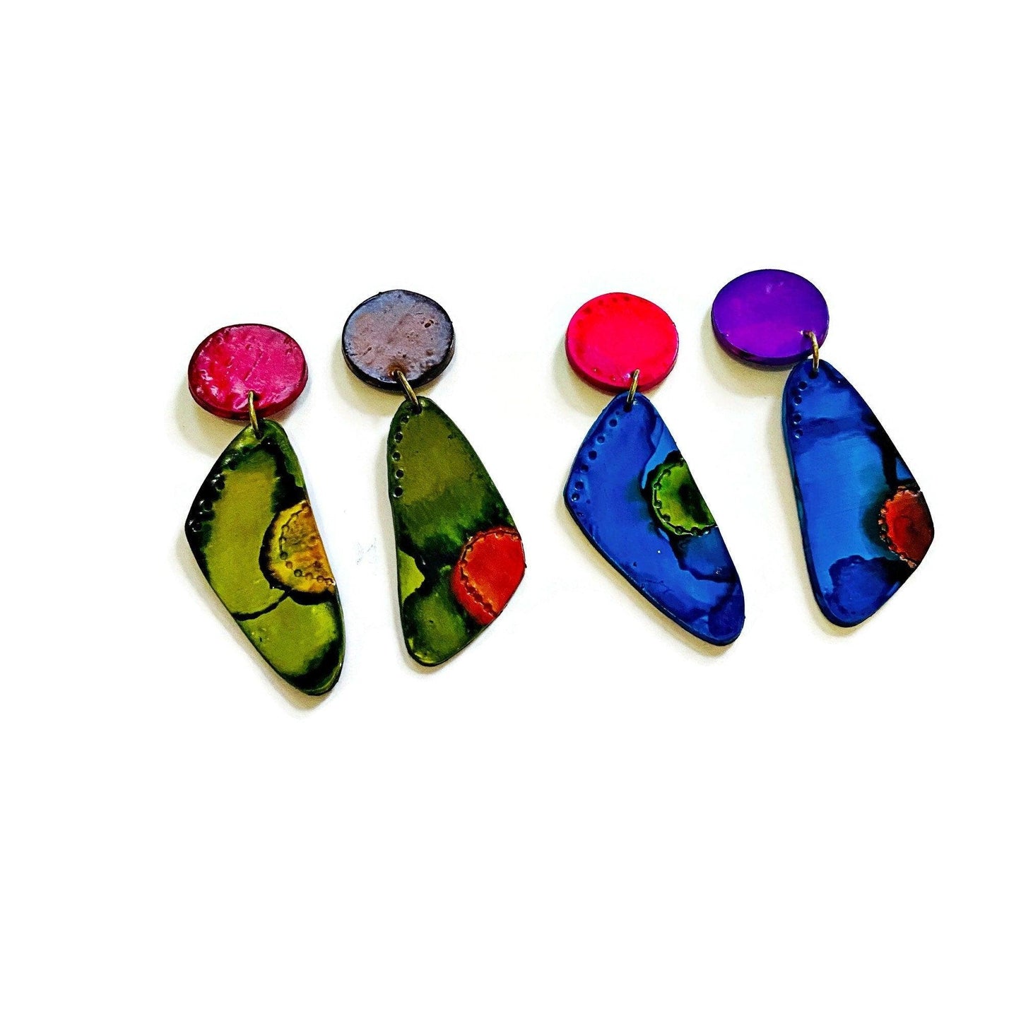 Colorful Mismatched Statement Earrings
