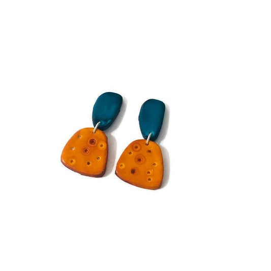 Cute Clip On Earrings in Yellow & Blue