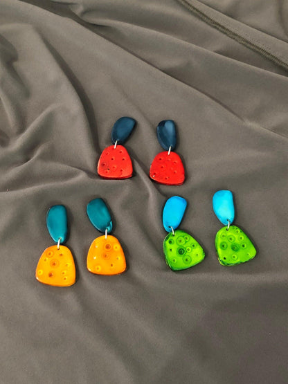 Cute Clip On Earrings in Yellow & Blue